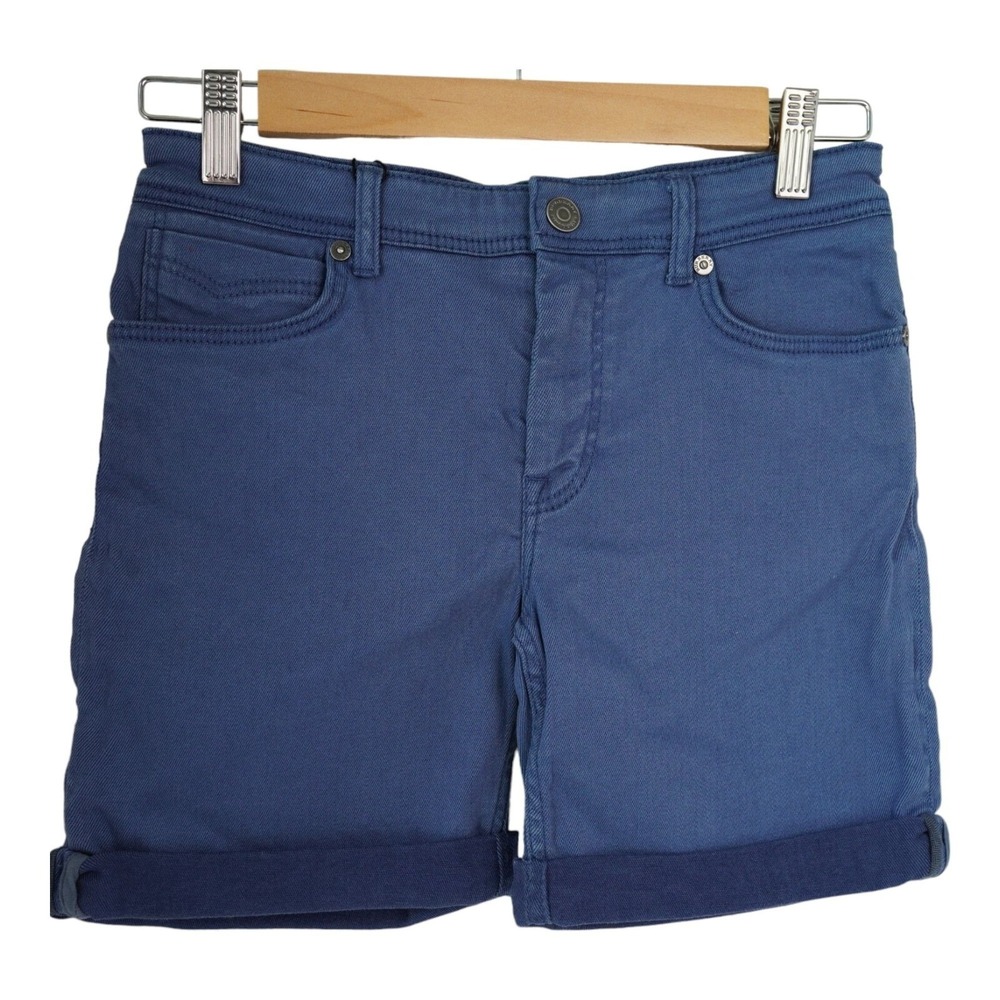 Burberry Denim Shorts Kids 12 Blue Cuffed Hem Lyocell Cotton Designer Luxury